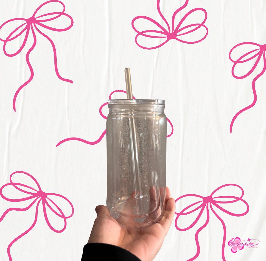 Acrylic Snowglobe Tumbler 16oz (clear)