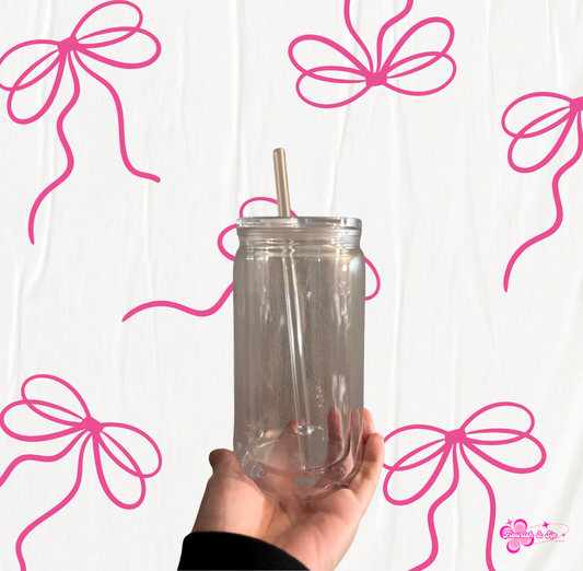 Acrylic Snowglobe Tumbler 16oz (clear)